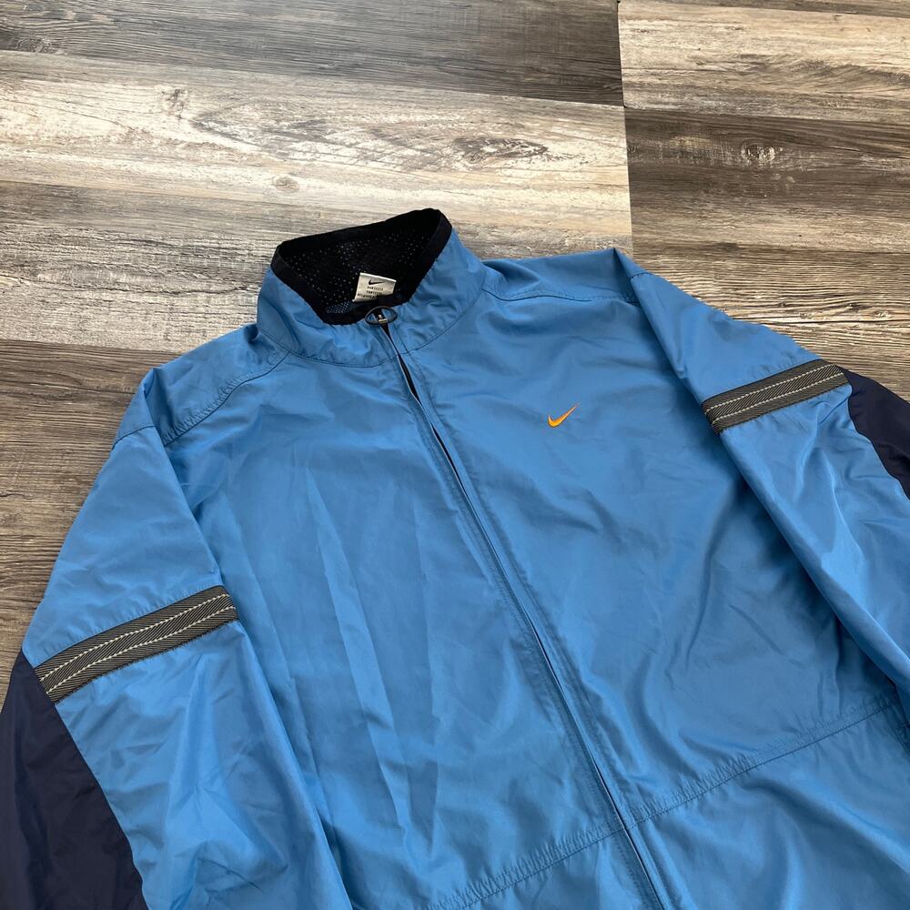 Nike Jacket Vintage 90s Blue Mens XL Mesh Vented Windbreaker Running Track
